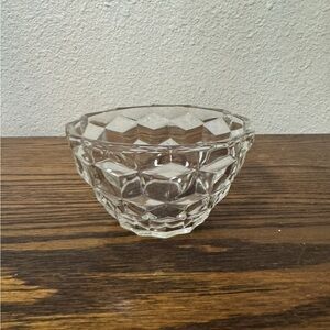 Clear Glass Faceted Bowl